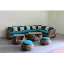 Splendid Sofa Set Weaved of Natural Material - Water Hyacinth Wiker For Indoor Use